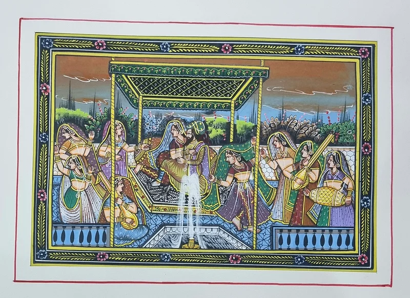 Enchanting Indian Miniature Painting - A Blend of Art and Culture! Painting is hand-painted ,Size:A363207406374786111