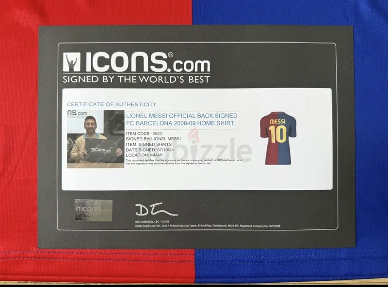 قميص برشلونة لموسم 2008/09 موقع من ليونيل ميسي (معتمد من Icons COA)63224831636481113