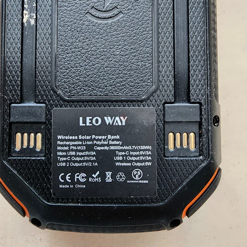 PN-WN23 Power Bank – 36,000mAh with Built-in Cables, Wireless Charging, Flashlight63259694559619112