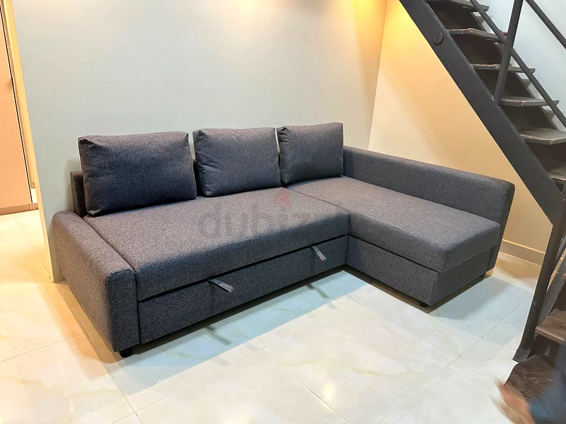 أريكة سرير على شكل حرف L من إيكيا، طراز فريheten مع مساحة تخزين63222842443779111