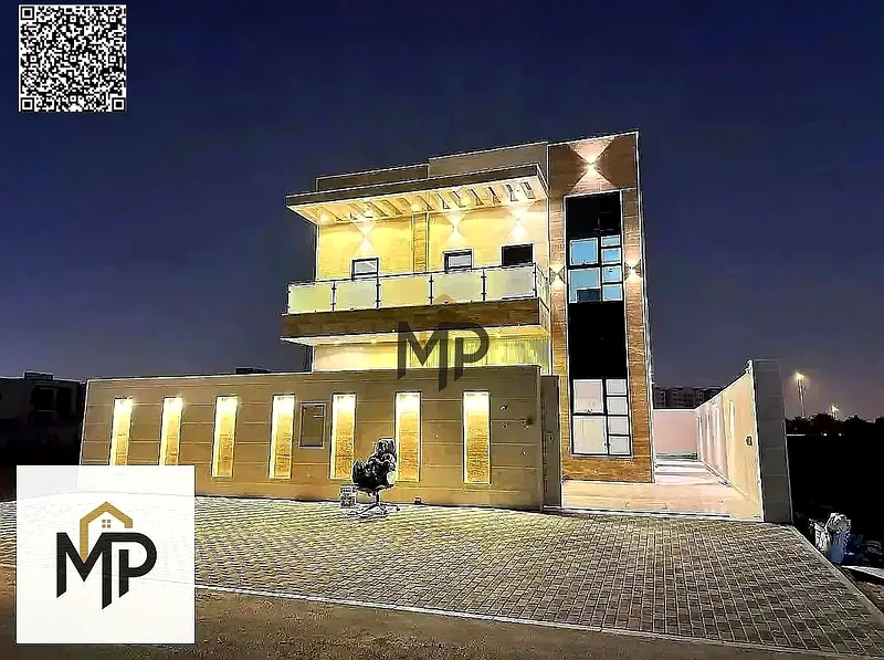 At a bargain price and without a down payment, a villa near the mosque, one of the most luxurious villas in Ajman, with a palace design, super deluxe63914831735555111