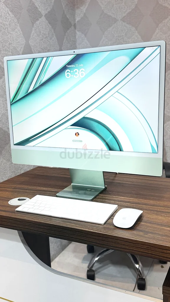 أبل آيماك 24 بوصة 2021، شريحة آبل إم1، وحدة معالجة رسوميات ثمانيّة النوى، 8 جيجابايت ذاكرة وصول عشوائي، 256 جيجابايت تخزين، شاشة ريتينا 4.5 كيه، باللون الرمادي63167119552130111