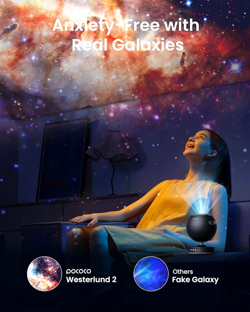 POCOCO Galaxy Star Projector for Bedroom with Replaceable Optical Film Discs63263516712835112