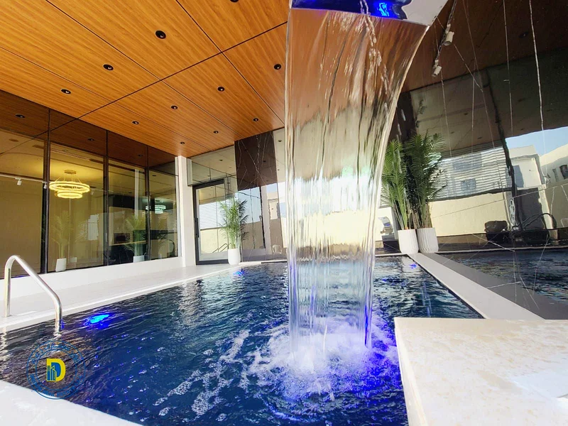 Elite villa , 5BR corner  with a swimming pool and a roof, including reg fees, in AL Bahia , super deluxe finishing, freehold, bank financing63881266064641113