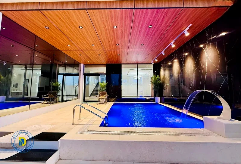 Elite villa , 5BR corner  with a swimming pool and a roof, including reg fees, in AL Bahia , super deluxe finishing, freehold, bank financing63881266064641112