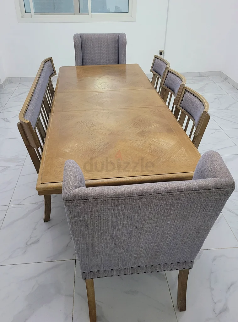 Elegant 8 seater Wooden Dining Set with Upholstered Chairs63216833280514112