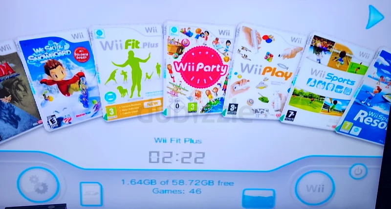 Nintendo Wii with Wii Fit Balance Board,2 controllers and 45 loaded games63231194935683113