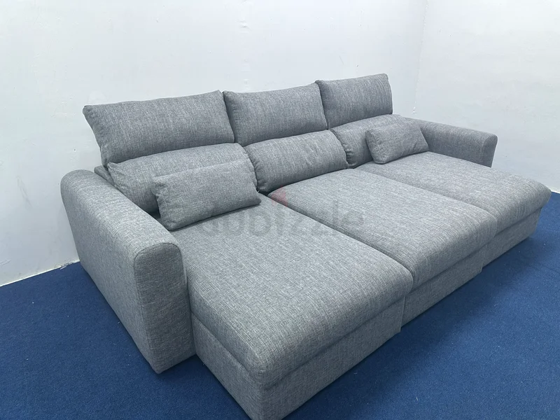 حالة مثل الجديدة، أريكة سرير على شكل حرف L من إيكيا، لون رمادي، طراز إسكيلستونا63185234104706111