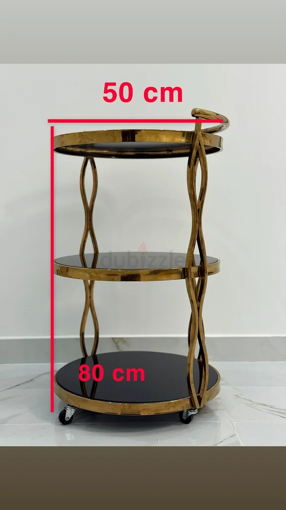 Luxury 3-Tier Round Trolley - Luxury 3-Tier Round Serving Cart63217825312003113