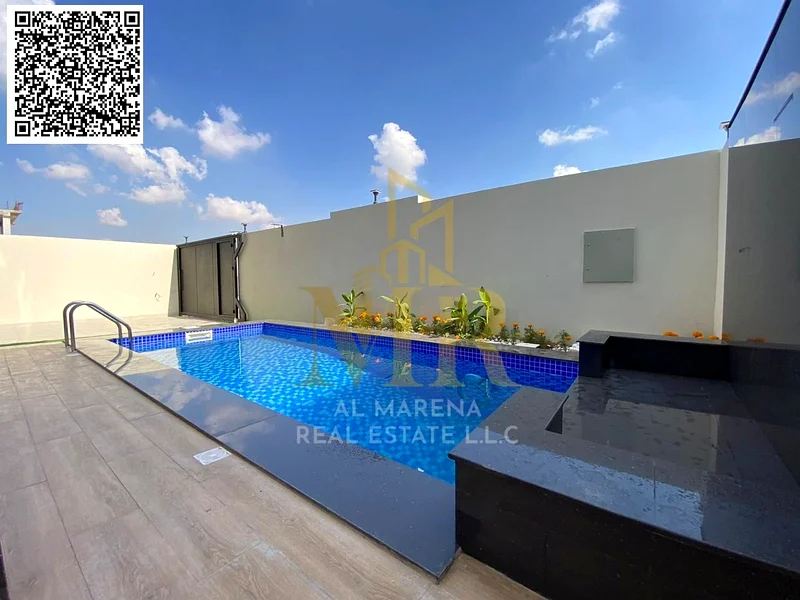 For sale - a luxurious villa with a swimming pool in a prime location in Ajman, featuring high-end finishing and modern design, including registration63898671242626112