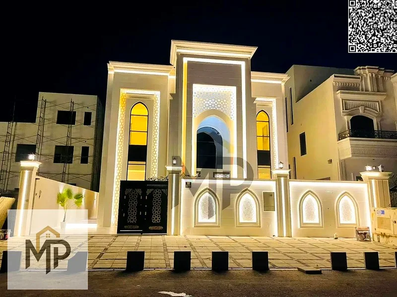 For freehold ownership in Ajman, classic design, luxurious two-story villa for sale, first resident in Al Helio 2, including registration and ownership63899001679234111