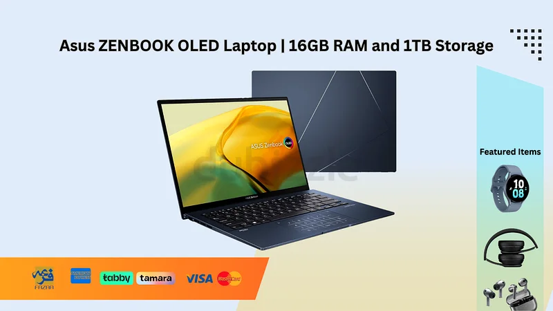 ASUS ZenBook 14 OLED Touchscreen Laptop with 16GB RAM, i7 Processor, 1TB Storage, Delivery Available632629351598101121