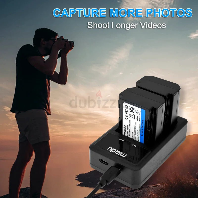 Miady NP-FZ100 Replacement Battery and Dual LCD Charger Set Upgrade Model Compatible with Sony Alpha63233642267778111