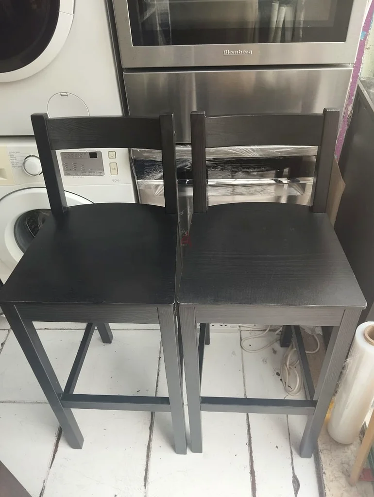 ك stool أسود بمقعدين مع مسند للظهر - مثالي لبار منزلك63180361538049112