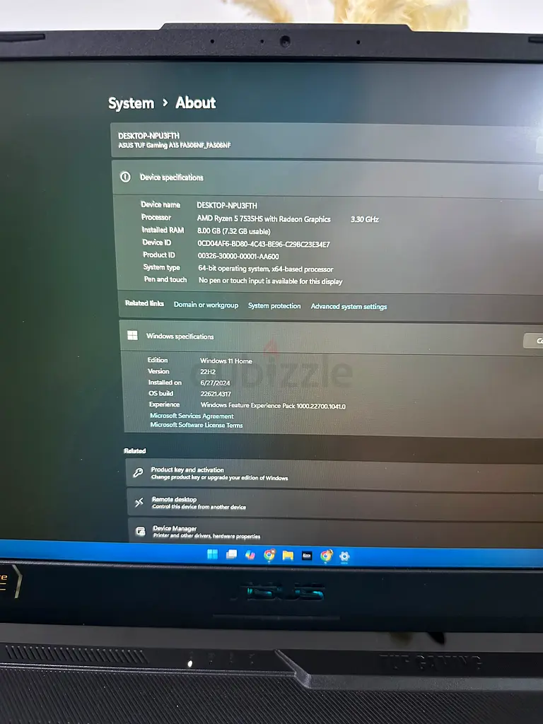 ASUS TUF Gaming A15 Laptop63254990805505118