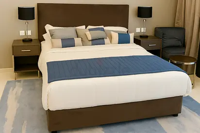 Queen Bed Set with Side Tables – Damac Furnished (Not Ikea quality so please don’t compare prices)