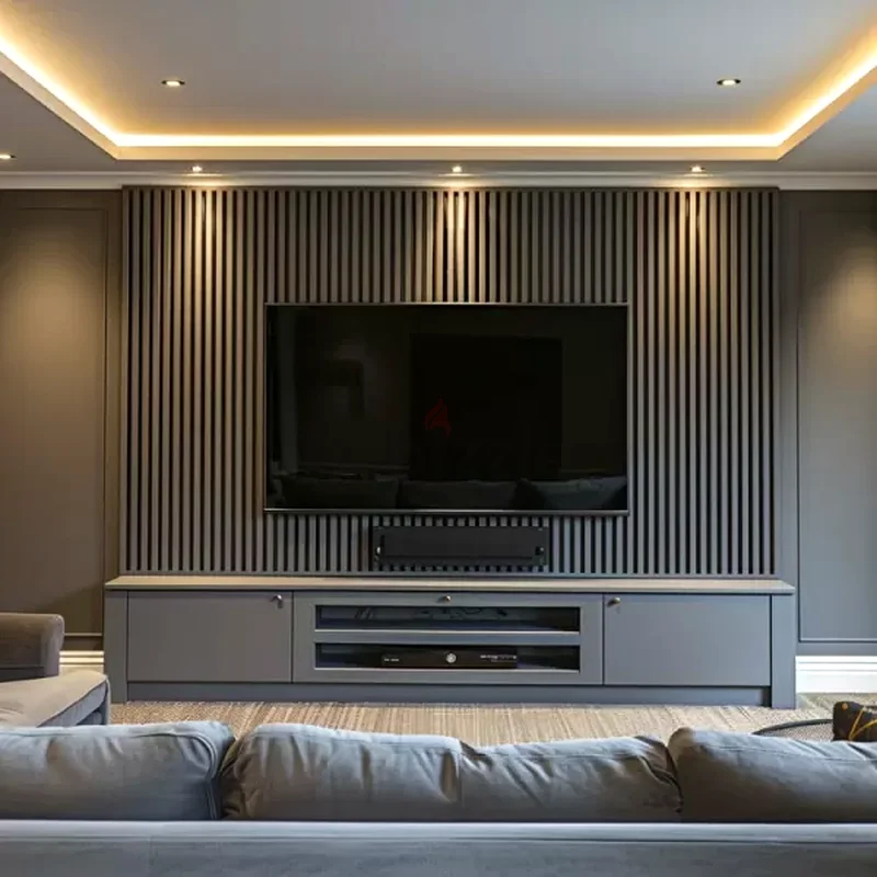 Wooden slate media wall panel63222339437699111