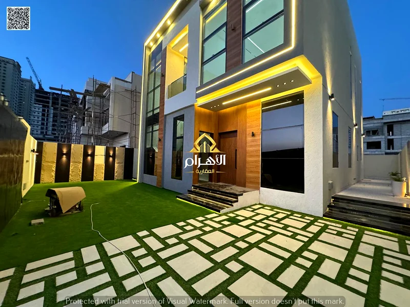 A villa with a price including registration and ownership fees on the main street, ready for occupancy in the most upscale areas of Ajman, freehold fo63914106129795110