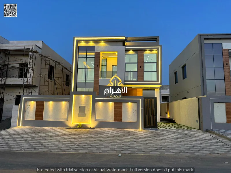 A villa with a price including registration and ownership fees on the main street, ready for occupancy in the most upscale areas of Ajman, freehold fo63914106129795111
