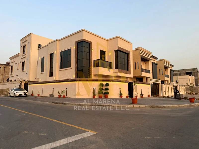 For Sale – Corner Villa in Al Helio 2 – Ajman | Plot: 3,014 Sq.Ft | BUA: 3,400 Sq.Ft | 2 Floors | 5 Master Bedrooms63900188854018113