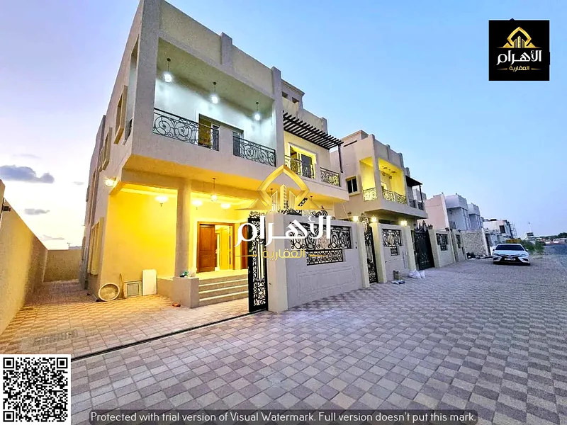 Villa for sale, personal finishing, one of the most luxurious villas in Ajman, directly opposite the park, freehold and without service fees63901264403585111
