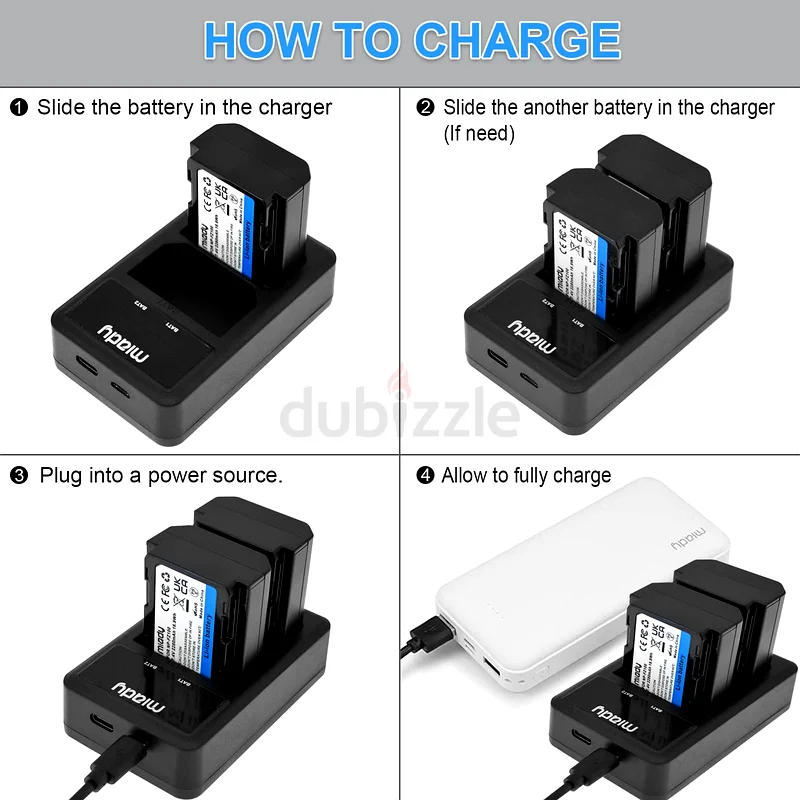 Miady NP-FZ100 Replacement Battery and Dual LCD Charger Set Upgrade Model Compatible with Sony Alpha63233642267778114