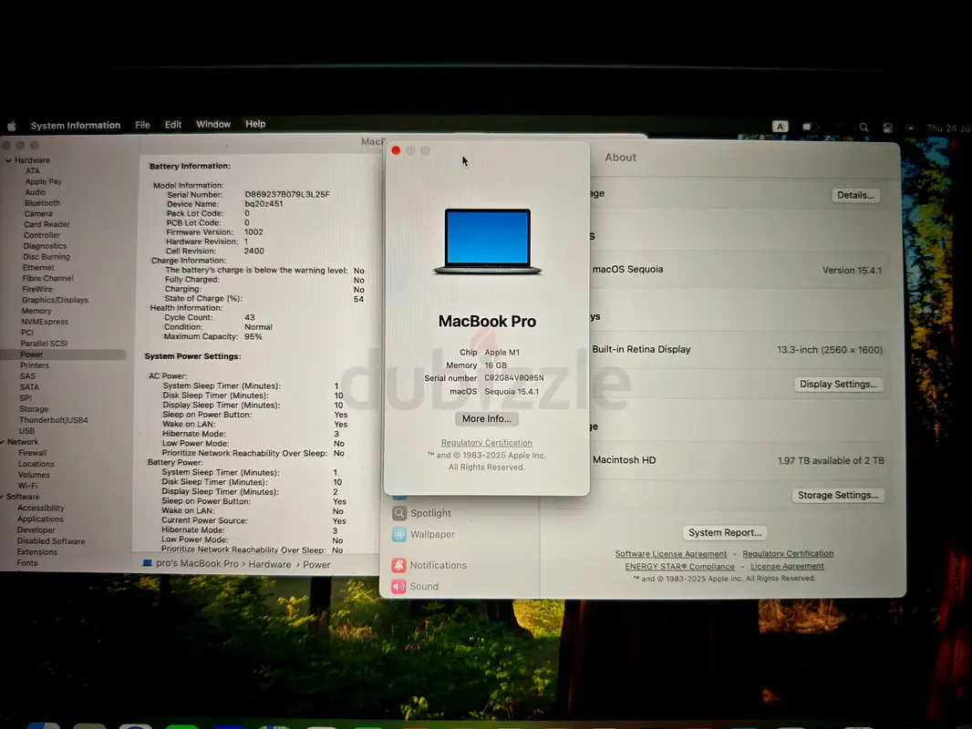 MacBook pro M1 2TB SSD63254489404803113