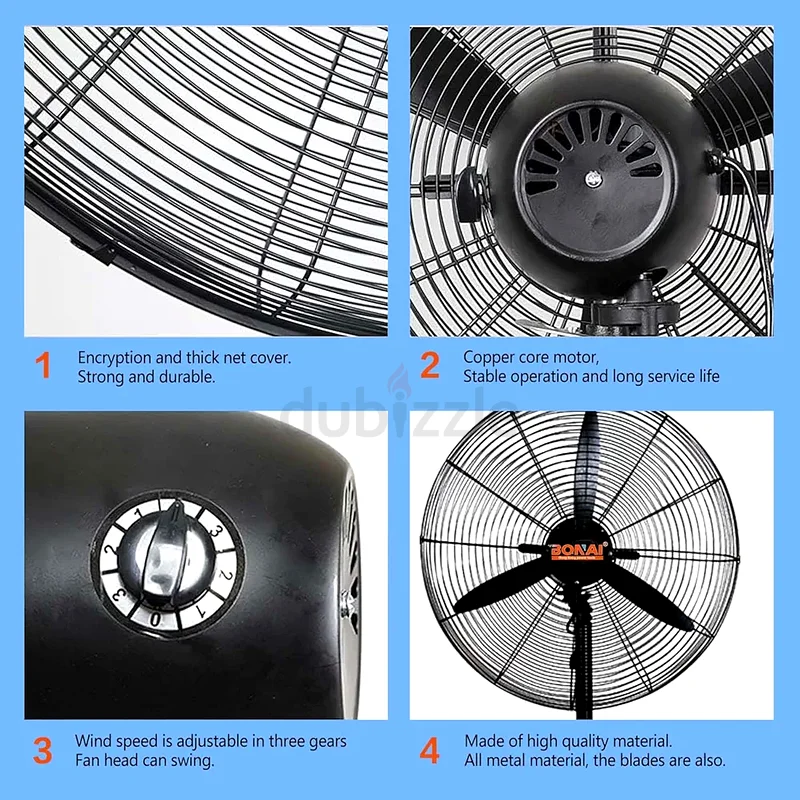 Industrial Stand Fan-Metal Pedal, High-Velocity Copper motor stand fan for large spaces, Warehouse a63220326097923114