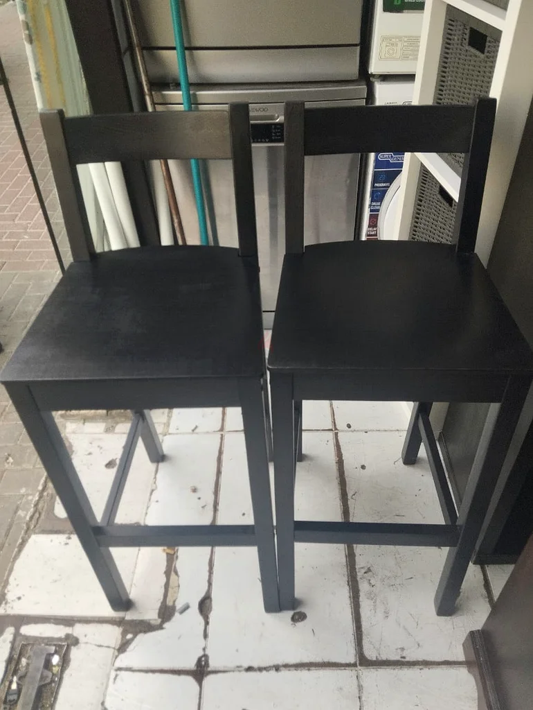 ك stool أسود بمقعدين مع مسند للظهر - مثالي لبار منزلك63180361538049113