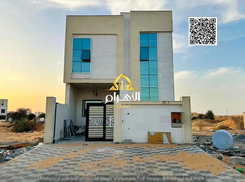 A very luxurious villa with a new and innovative design for sale in Al Helio area, Ajman, a distinguished location and close to all vital services and63900608509571110