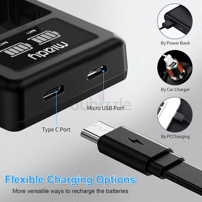 Miady NP-FZ100 Replacement Battery and Dual LCD Charger Set Upgrade Model Compatible with Sony Alpha63233642267778112