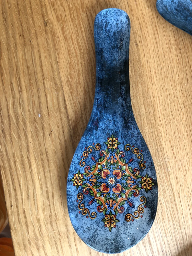 Stunning Handcrafted Decorative Plate Set - spoons are mini plates! Quite remarkable there are 2163215872609410111