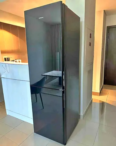 Hitachi Top Fridge Bottom Freezer – Premium Black Glass | Sleek  Spacious