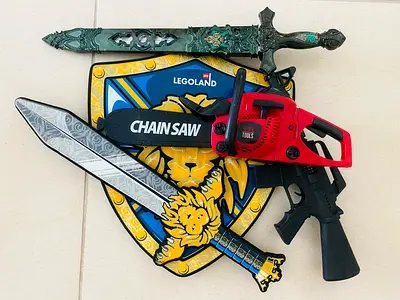 Bundle of 5 Toys Shield Chainsaw Sword