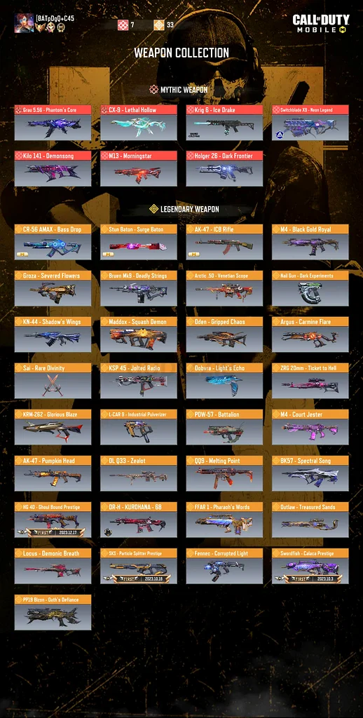 Elite codm Account for Sale - Level 400! Call of Duty, 7 mythic guns 2 maxed, 37 legendary guns,63205366868737113