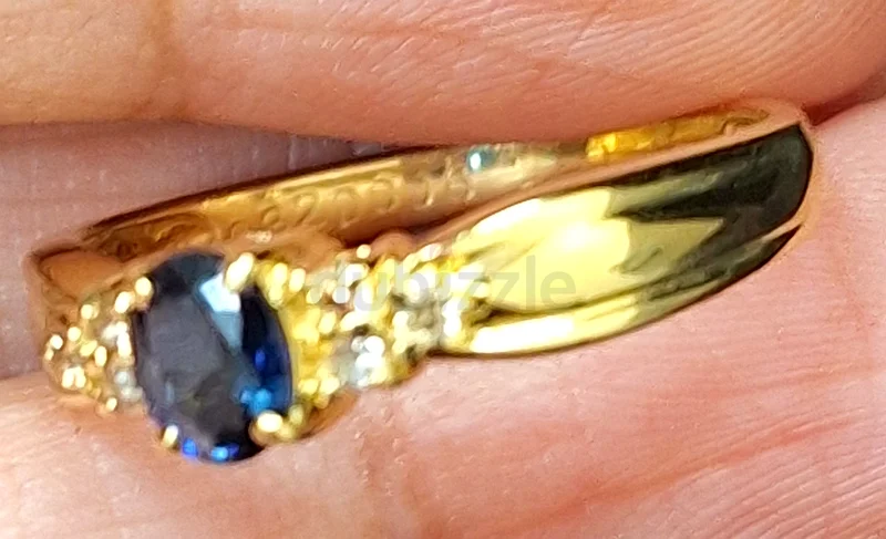 18k Gold Natural Diamond and Sapphire63240634797955113
