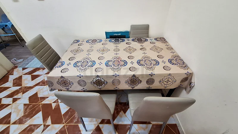 Selling our Stylish Brown Dining table and beige color Chairs4 SeaterDM for more details63179389010691114