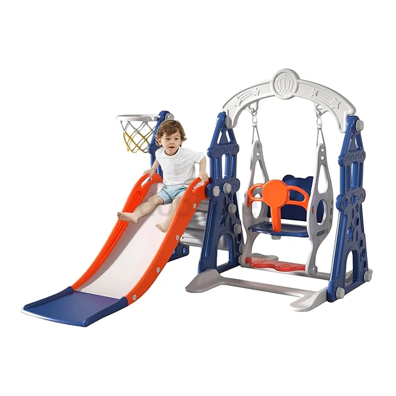 3 in 1 playset with Slide, Swing  basketball hoop!63205355641603114