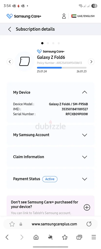 Samsung Z fold 6 512GB Dubai Version63221851101954113