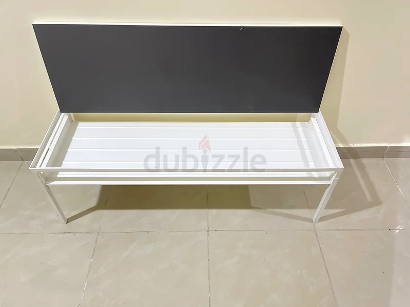 مقعد متعدد الاستخدامات، 120 سم × 35 سم. يمكن استخدامه من الجانبين (أبيض ورمادي داكن)63185752956035111
