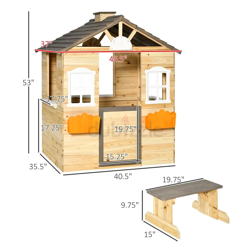 Childrens Wooden Garden House with Planters63205355620737114
