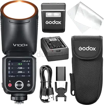 GODOX V100S 100W Round Head Touchscreen Flash for Sony, 2.4G Speedlite(Brand new 1year warranty)