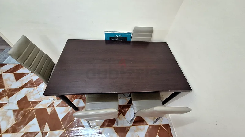 Selling our Stylish Brown Dining table and beige color Chairs4 SeaterDM for more details63179389010691112