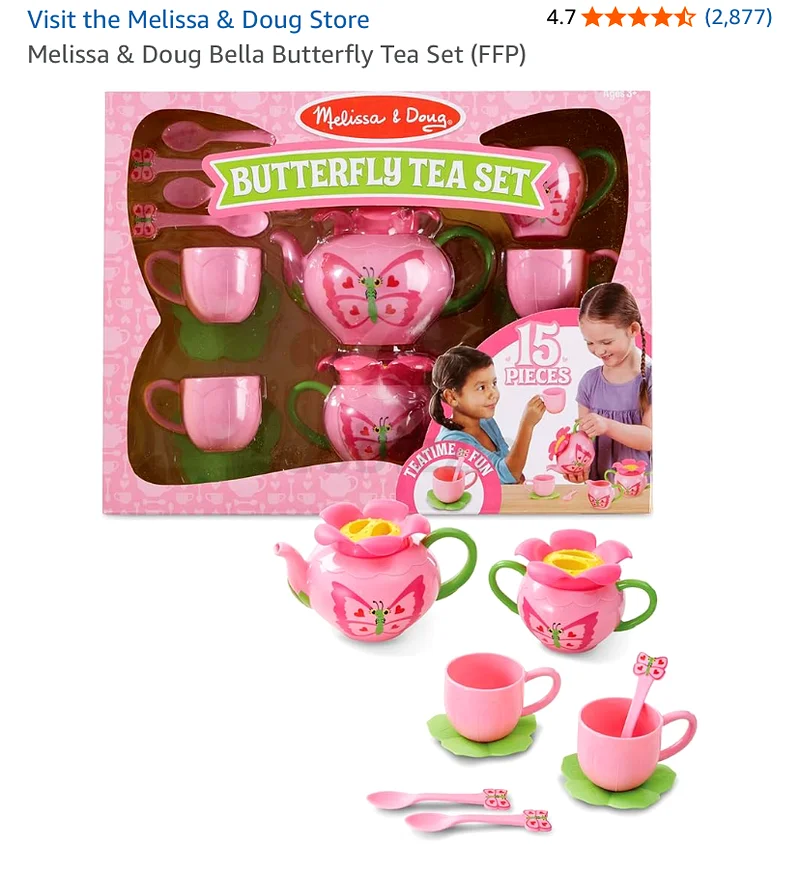 Melissa and Doug Butterfly Tea Set63227280760707112