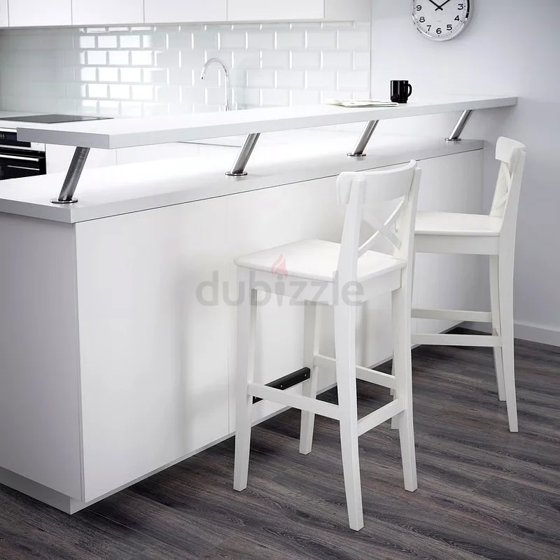 Ikea Ingolf White Bar Stool x 2 - 74cm63216835481219111