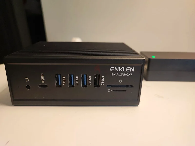 محطة توصيل Enklen SN:AL2NHCX7 بمنفذ USB-C – مركز سطح مكتب متعدد المنافذ (DisplayPort، HDMI، LAN، USB 3.0)63264591444482115