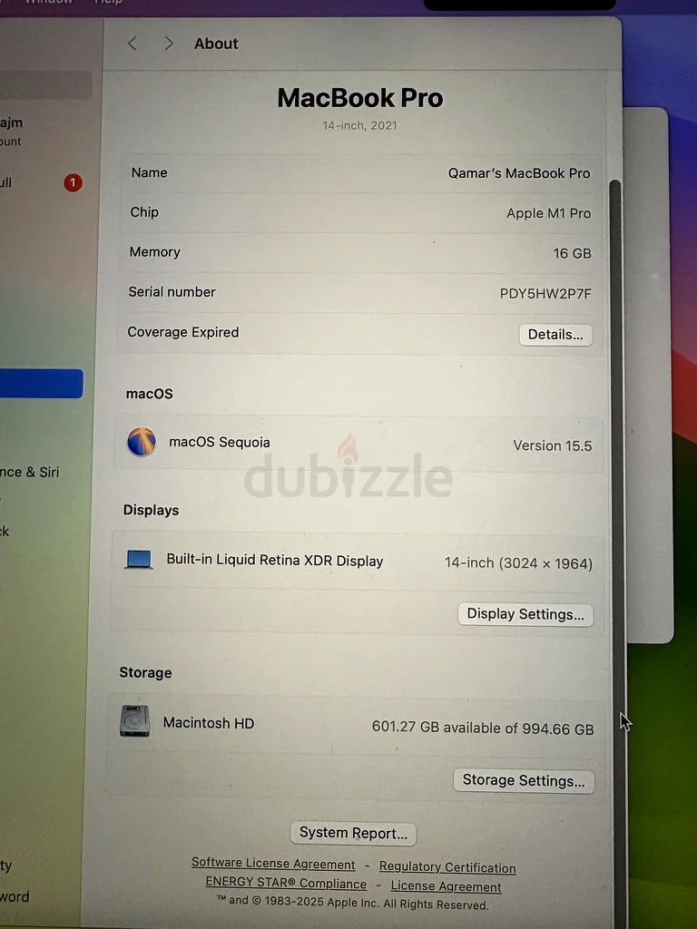 Apple MacBook Pro – سعة 1 تيرابايت من وحدة التخزين ذاتية الدفع، 16 جيجابايت من الذاكرة العشوائية – حالة ممتازة، بطارية رائعة63254997145986111