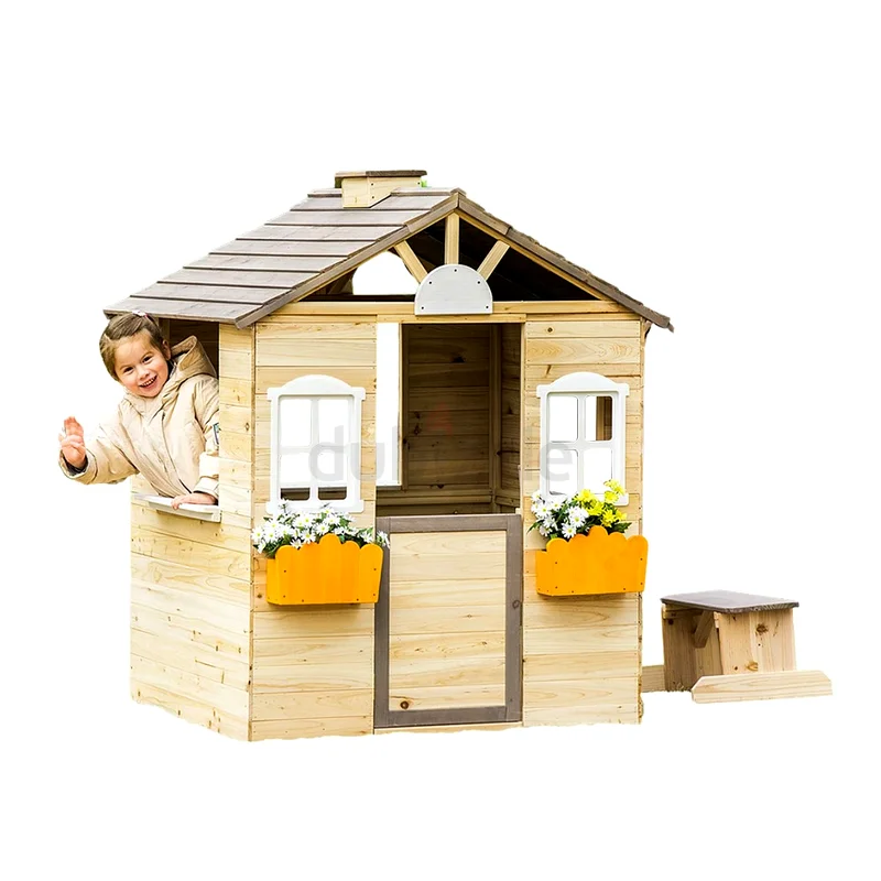 Childrens Wooden Garden House with Planters63205355620737113