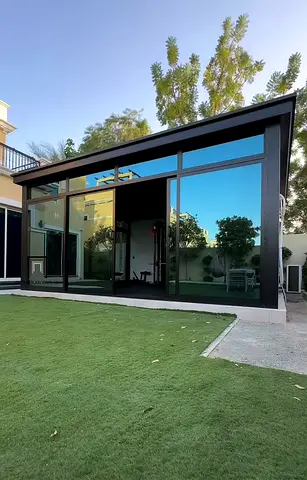 Modern Garden Studio with Glass Walls
