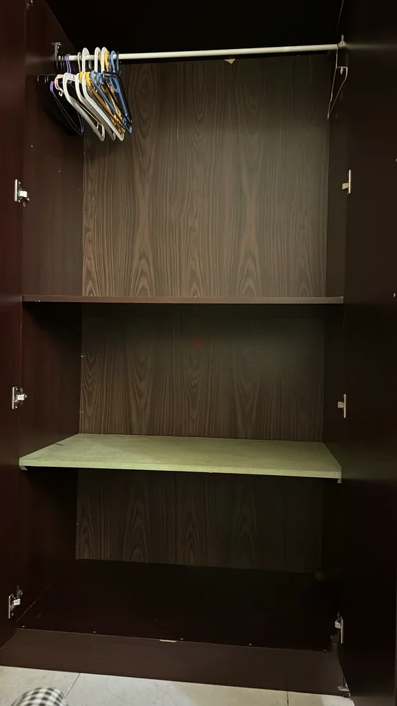 Elegant Dark Wood Wardrobe with Shelves and Drawers63179861510019111